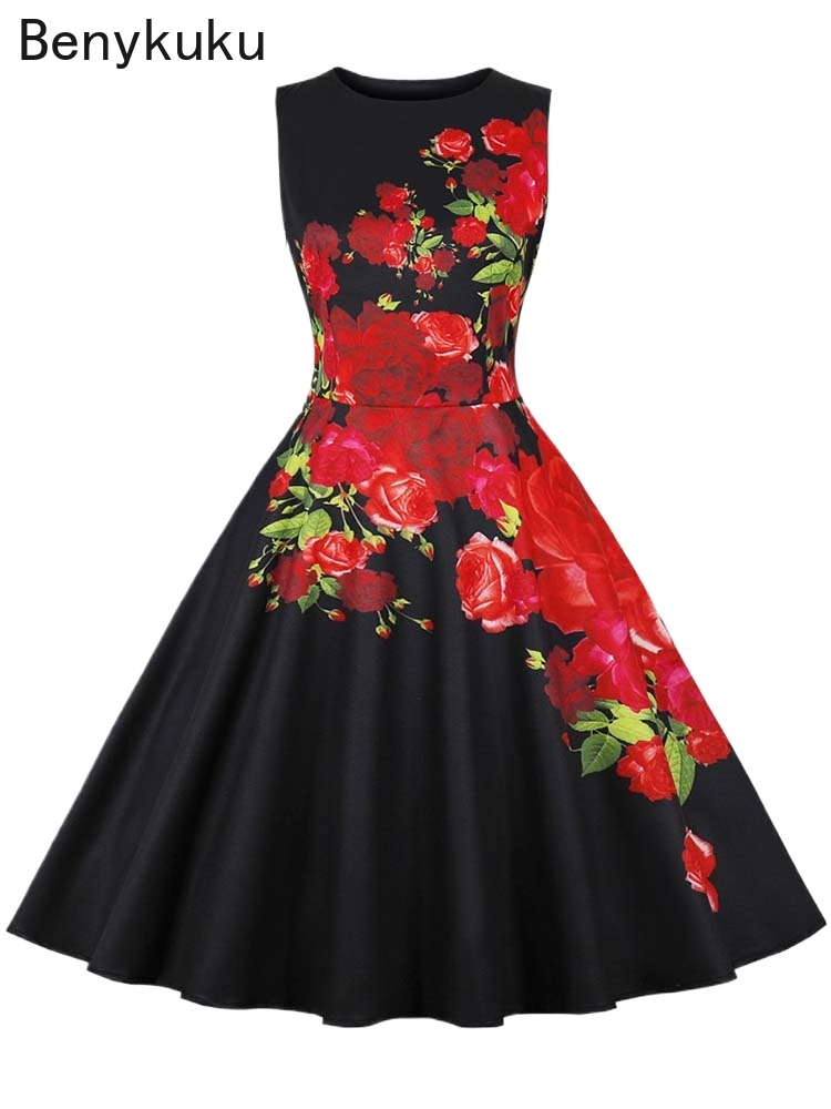1950년대 빈티지 여름 드레스 여성 우아한 파티 드레 - French Vintage Floral Midi Dress 리뷰 및 가격