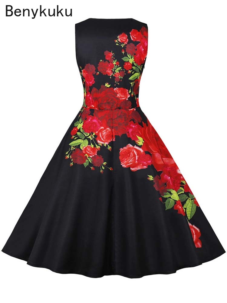 1950년대 빈티지 여름 드레스 여성 우아한 파티 드레 - French Vintage Floral Midi Dress 리뷰 및 가격