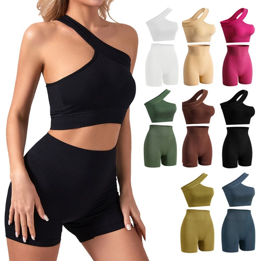 여성용 캐주얼 심리스 운동복 세트 2개: 골지 소재의  - Seamless Ribbed Workout Tank Top 리뷰 및 가격