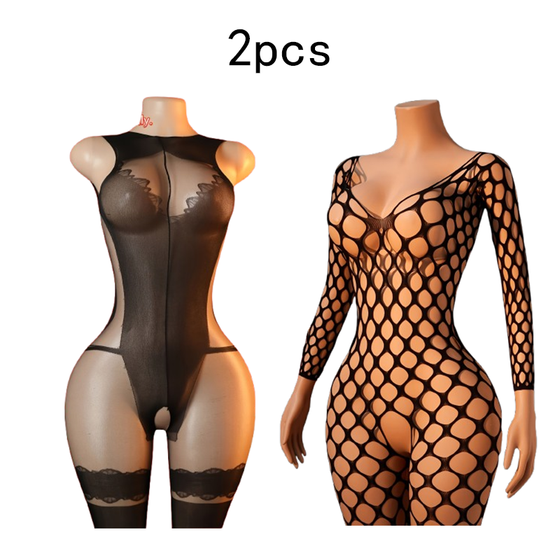 2개 세트 – 여성용 섹시한 망사 바디수트 란제리 –  - Lingerie 리뷰 및 가격