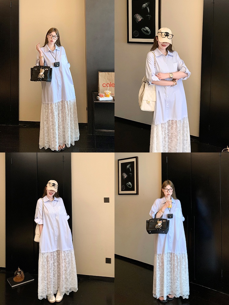 루 체리 걸 레이스 A라인 셔츠 드레스 여성 여름 루즈 - Korean Style A Line Shirt Dress 리뷰 및 가격