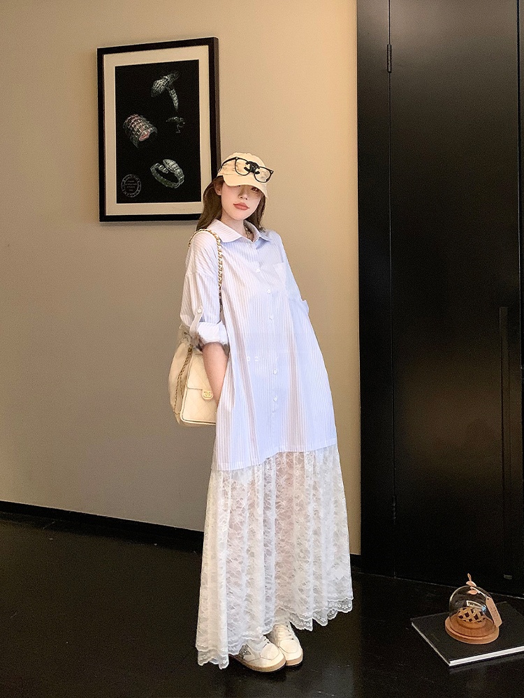 루 체리 걸 레이스 A라인 셔츠 드레스 여성 여름 루즈 - Korean Style A Line Shirt Dress 리뷰 및 가격